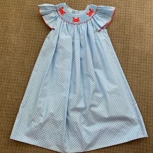 Girls Smocked Crab Dress